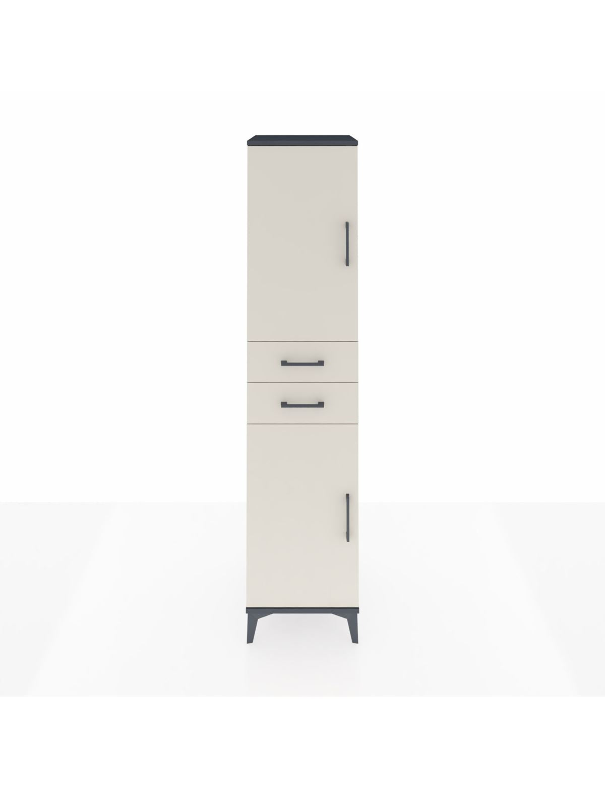 Hyperion Dolap 4 Raflı 2 Çekmeceli Tek Kapaklı 44x44x195 Antrasit-Aytaşı