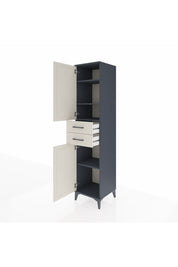 Hyperion Dolap 4 Raflı 2 Çekmeceli Tek Kapaklı 44x44x195 Antrasit-Aytaşı