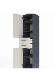 Hyperion Dolap 4 Raflı 2 Çekmeceli Tek Kapaklı 44x44x195 Antrasit-Aytaşı