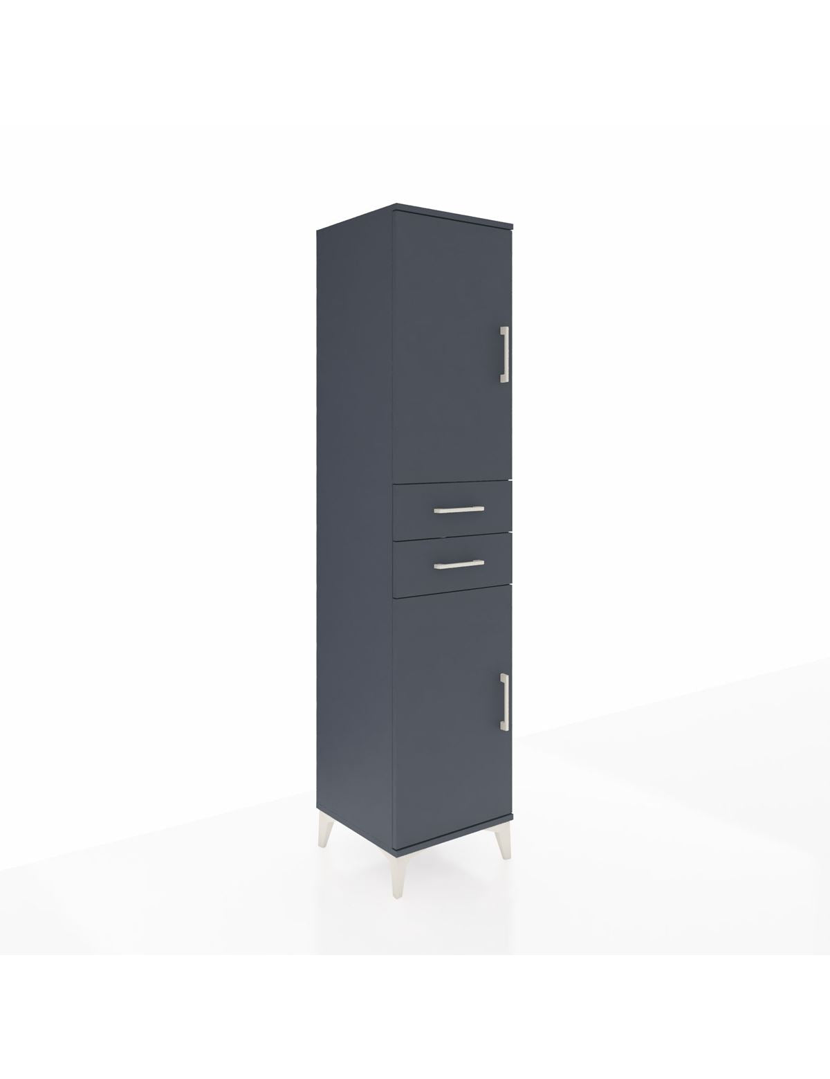 Hyperion Dolap 4 Raflı 2 Çekmeceli Tek Kapaklı 44x44x195 Antrasit-Antrasit