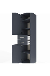 Hyperion Dolap 4 Raflı 2 Çekmeceli Tek Kapaklı 44x44x195 Antrasit-Antrasit