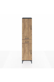 Hyperion Dolap 4 Raflı 2 Çekmeceli Tek Kapaklı 44x44x195 Antrasit-Çam