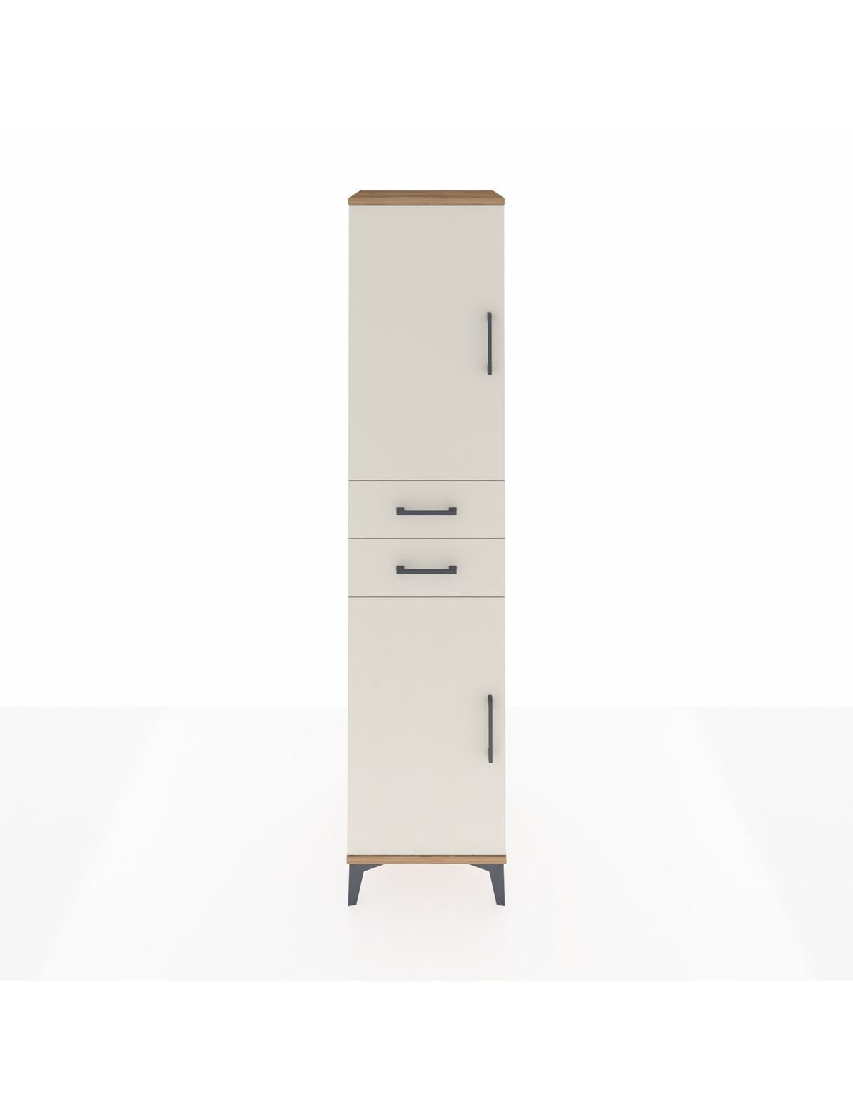 Hyperion Dolap 4 Raflı 2 Çekmeceli Tek Kapaklı 44x44x195 Çam-Aytaşı