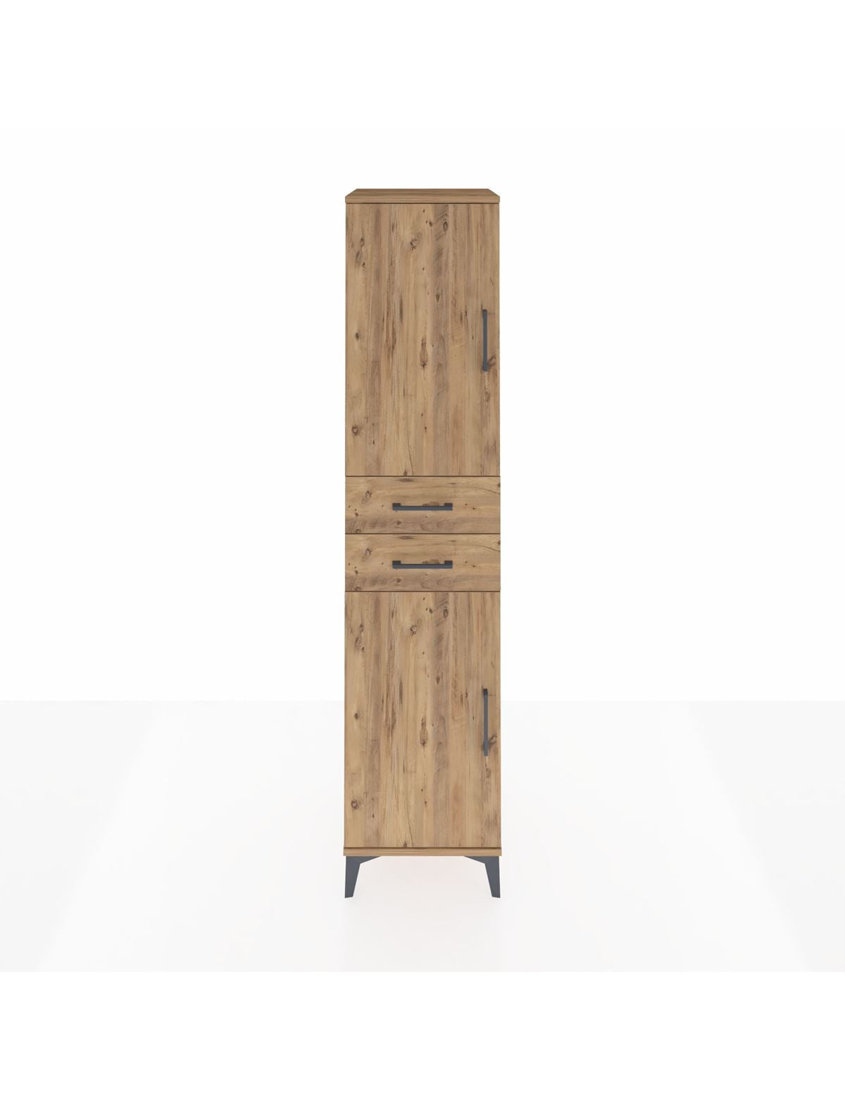 Hyperion Dolap 4 Raflı 2 Çekmeceli Tek Kapaklı 44x44x195 Çam-Çam