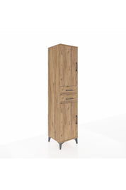 Hyperion Dolap 4 Raflı 2 Çekmeceli Tek Kapaklı 44x44x195 Çam-Çam