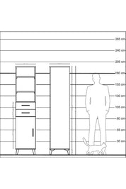 Hyperion Dolap 4 Raflı 2 Çekmeceli Tek Kapaklı 44x44x195 Aytaşı-Aytaşı