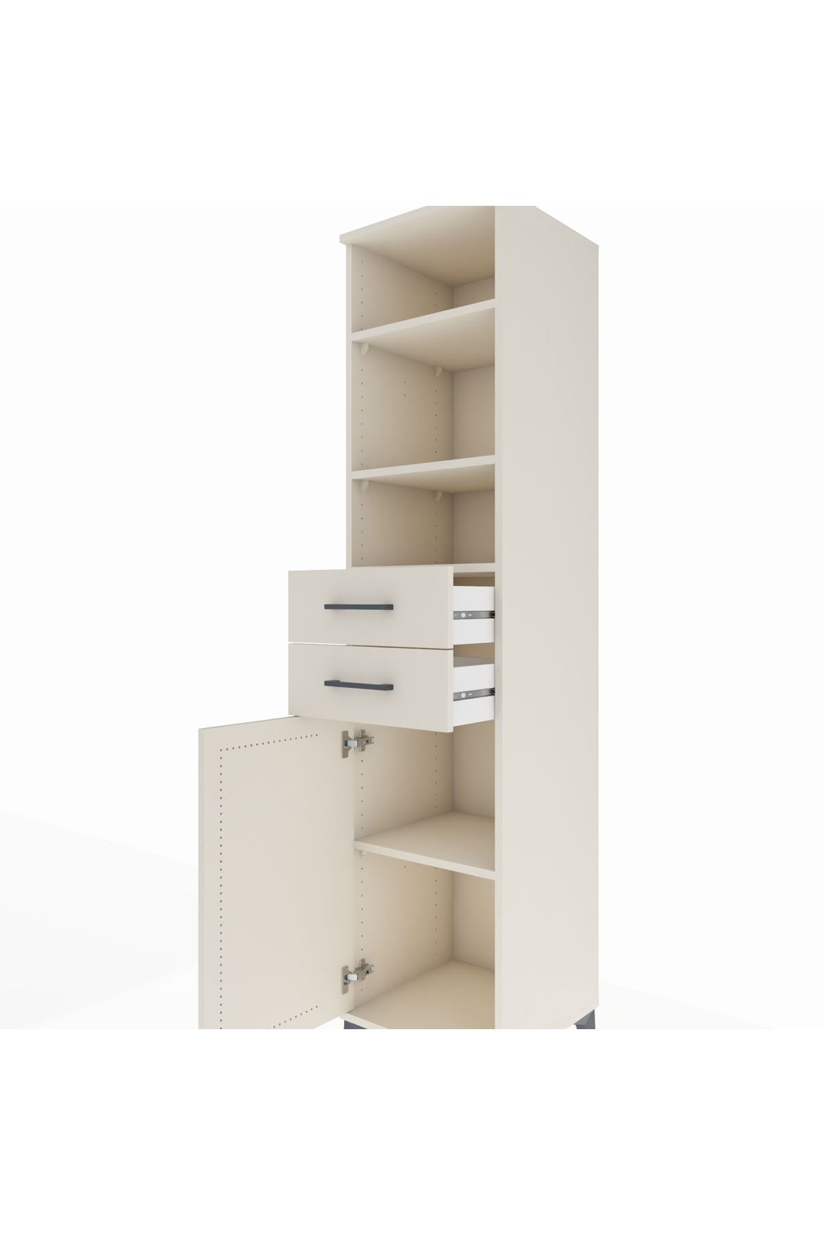 Hyperion Dolap 4 Raflı 2 Çekmeceli Tek Kapaklı 44x44x195 Aytaşı-Aytaşı