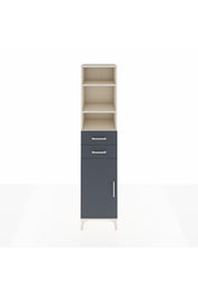 Hyperion Dolap 4 Raflı 2 Çekmeceli Tek Kapaklı 44x44x195 Aytaşı-Antrasit