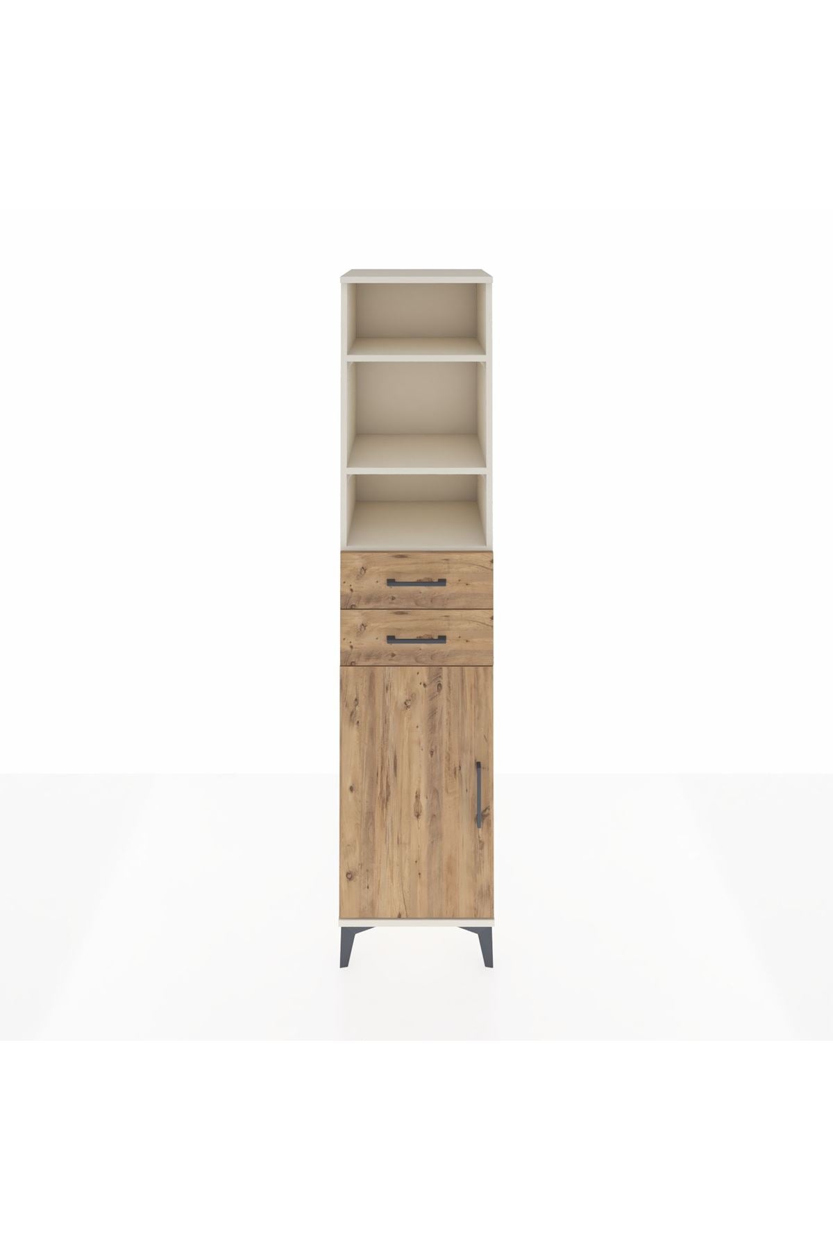 Hyperion Dolap 4 Raflı 2 Çekmeceli Tek Kapaklı 44x44x195 Aytaşı-Çam