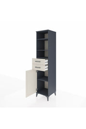 Hyperion Dolap 4 Raflı 2 Çekmeceli Tek Kapaklı 44x44x195 Antrasit-Aytaşı