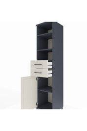 Hyperion Dolap 4 Raflı 2 Çekmeceli Tek Kapaklı 44x44x195 Antrasit-Aytaşı