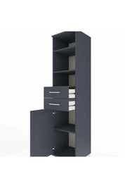 Hyperion Dolap 4 Raflı 2 Çekmeceli Tek Kapaklı 44x44x195 Antrasit-Antrasit