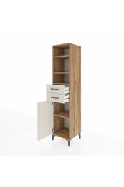 Hyperion Dolap 4 Raflı 2 Çekmeceli Tek Kapaklı 44x44x195 Çam-Aytaşı