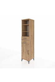 Hyperion Dolap 4 Raflı 2 Çekmeceli Tek Kapaklı 44x44x195 Çam-Çam