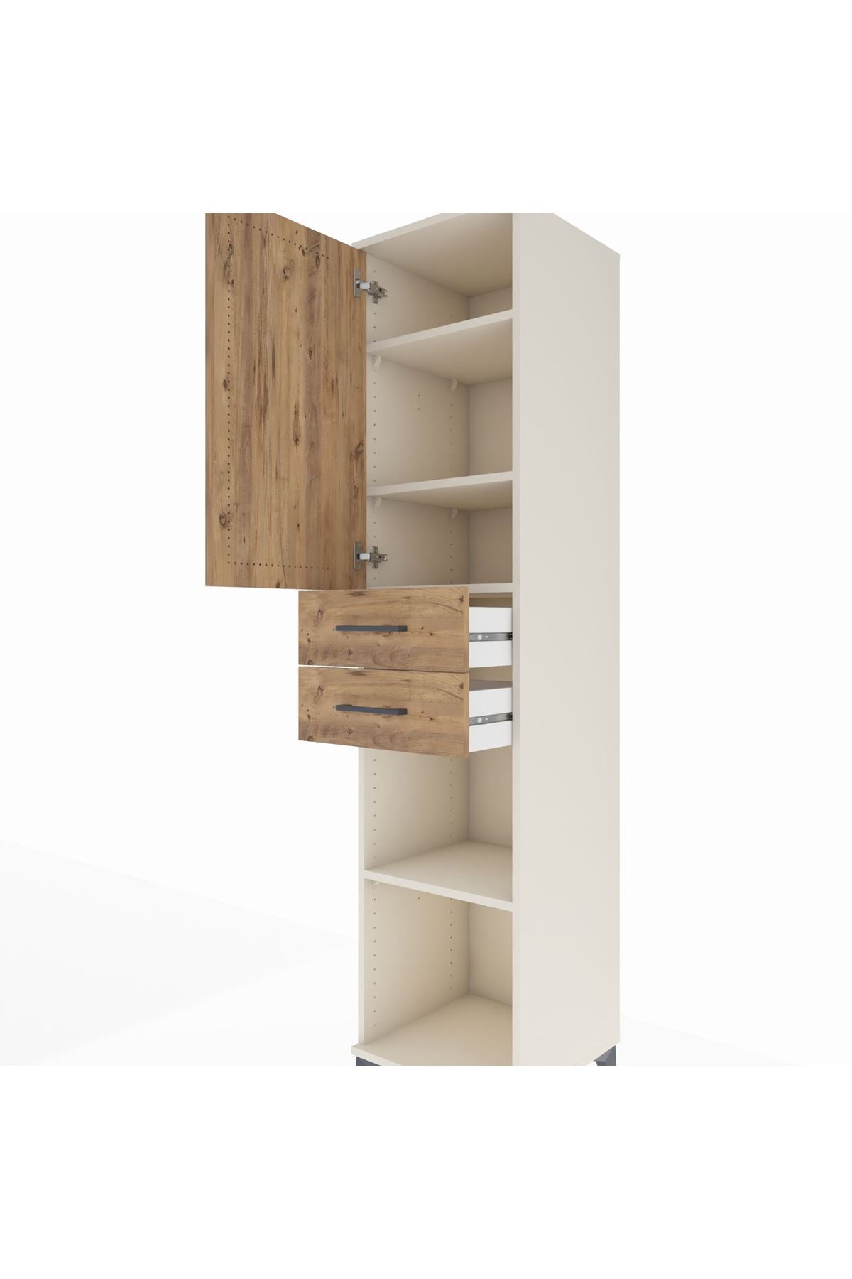 Hyperion Dolap 4 Raflı 2 Çekmeceli 44x44x195 Aytaşı-Çam