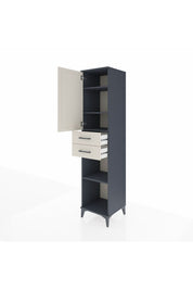 Hyperion Dolap 4 Raflı 2 Çekmeceli 44x44x195 Antrasit-Aytaşı