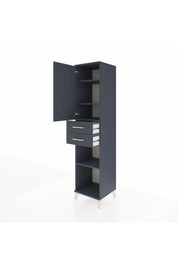 Hyperion Dolap 4 Raflı 2 Çekmeceli 44x44x195 Antrasit-Antrasit