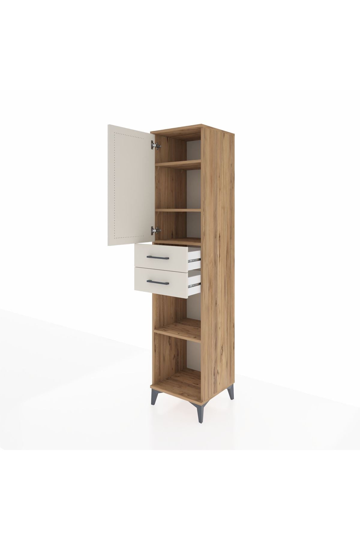 Hyperion Dolap 4 Raflı 2 Çekmeceli 44x44x195 Çam-Aytaşı