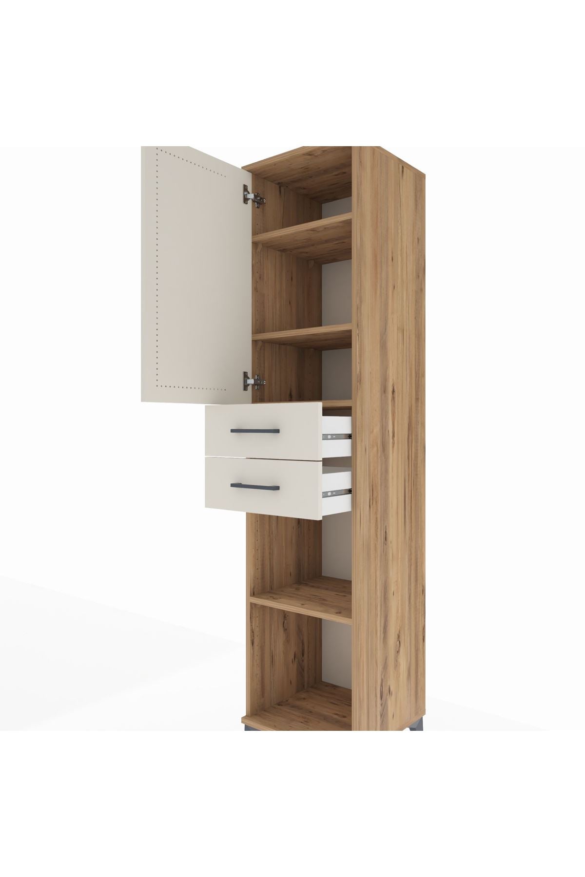 Hyperion Dolap 4 Raflı 2 Çekmeceli 44x44x195 Çam-Aytaşı