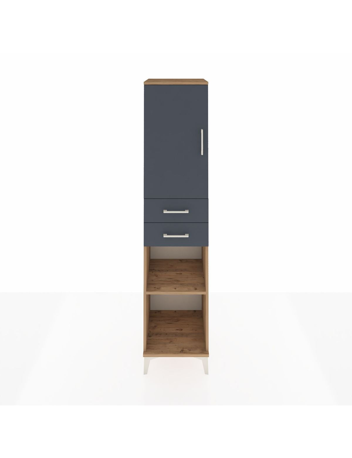 Hyperion Dolap 4 Raflı 2 Çekmeceli 44x44x195 Çam-Antrasit