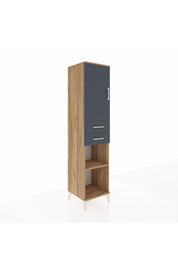 Hyperion Dolap 4 Raflı 2 Çekmeceli 44x44x195 Çam-Antrasit