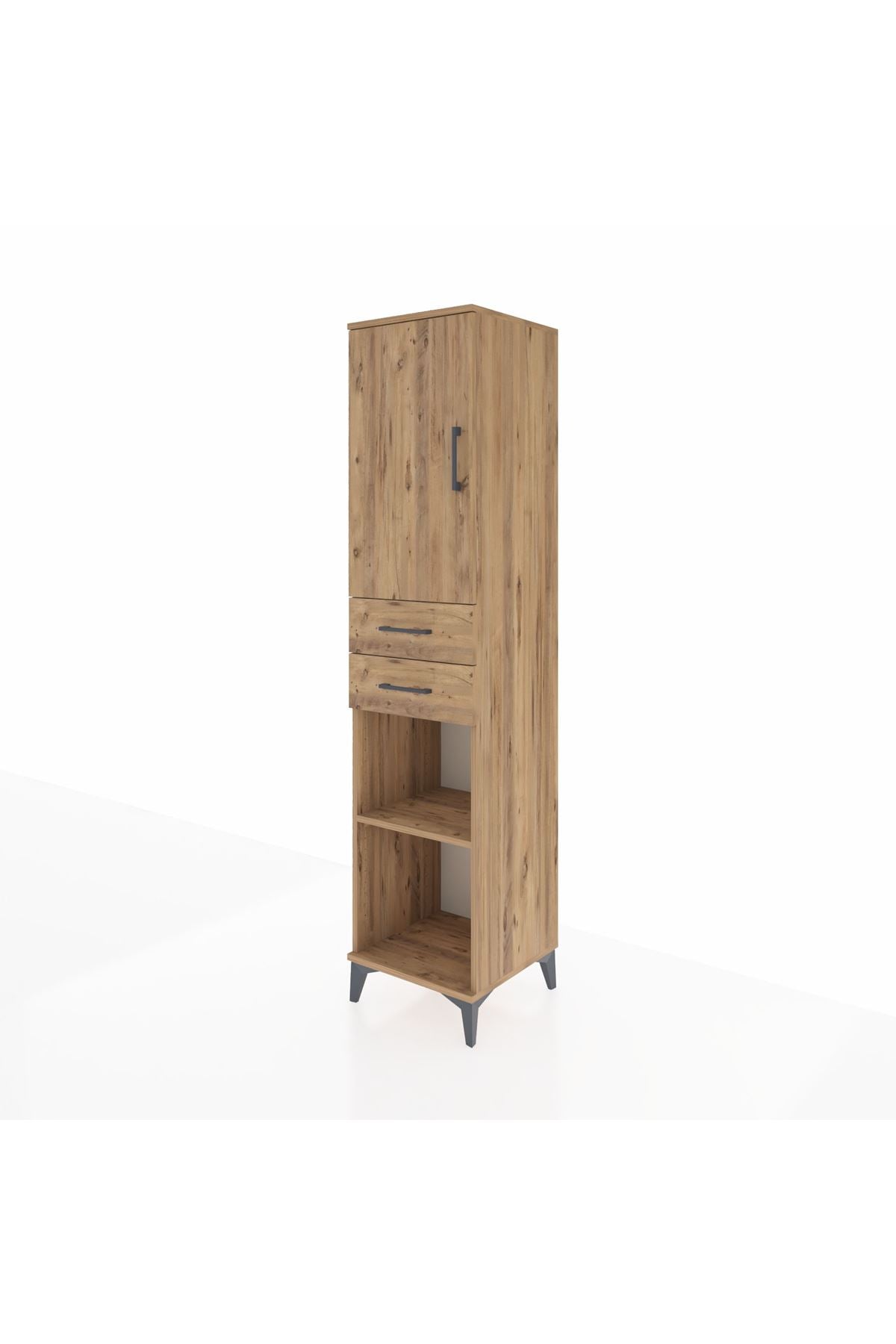 Hyperion Dolap 4 Raflı 2 Çekmeceli 44x44x195 Çam-Çam