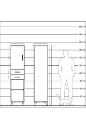 Hyperion Dolap 4 Raflı 2 Çekmeceli 44x44x195 Çam-Çam