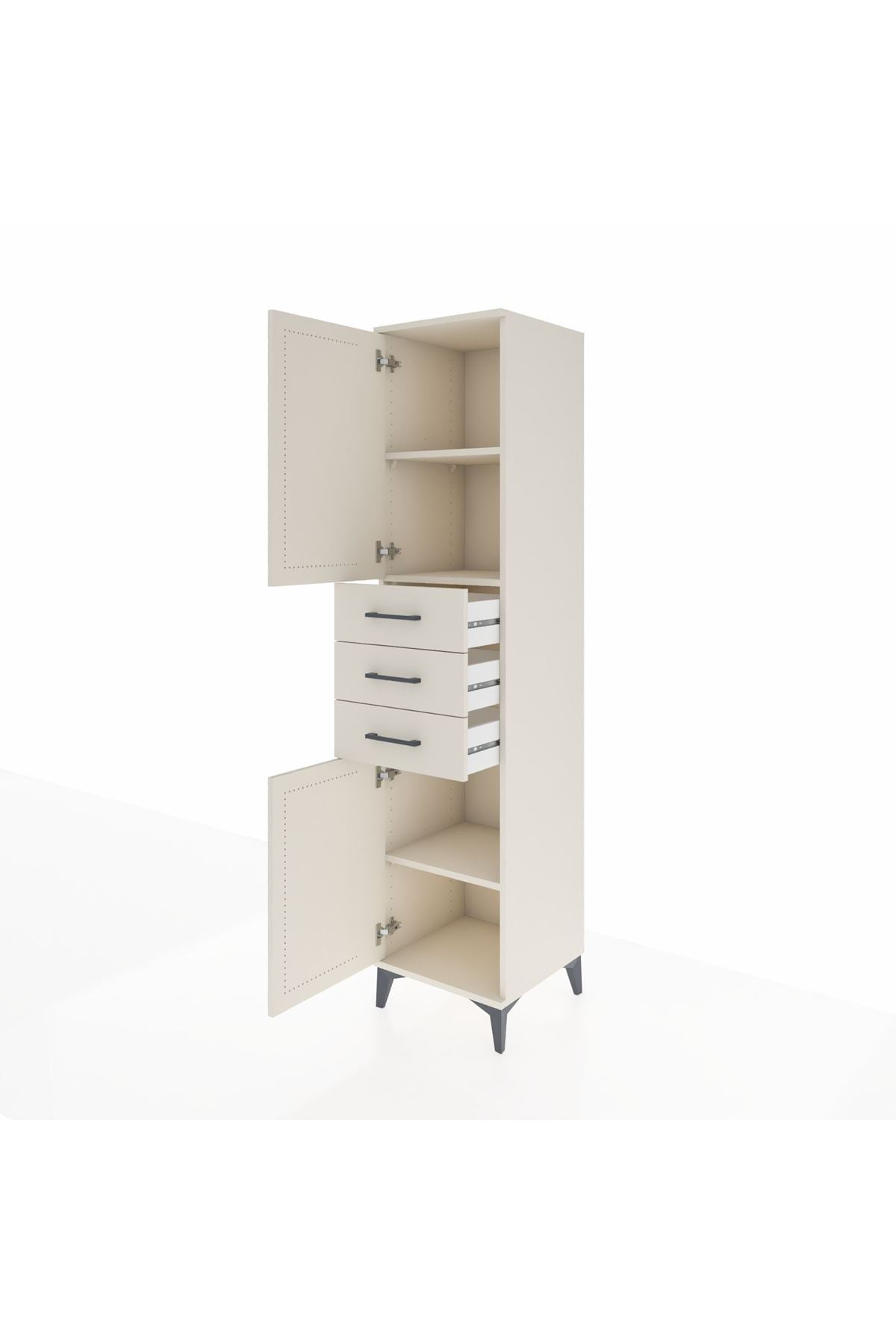 Hyperion Dolap 3 Raflı 3 Çekmeceli 2 Kapaklı 44x44x195 Aytaşı-Aytaşı