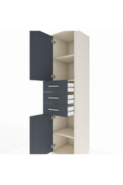 Hyperion Dolap 3 Raflı 3 Çekmeceli 2 Kapaklı 44x44x195 Aytaşı-Antrasit