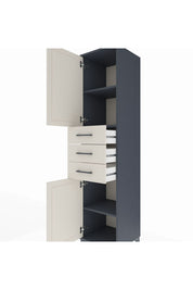 Hyperion Dolap 3 Raflı 3 Çekmeceli 2 Kapaklı 44x44x195 Antrasit-Aytaşı