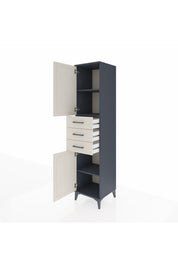 Hyperion Dolap 3 Raflı 3 Çekmeceli 2 Kapaklı 44x44x195 Antrasit-Aytaşı