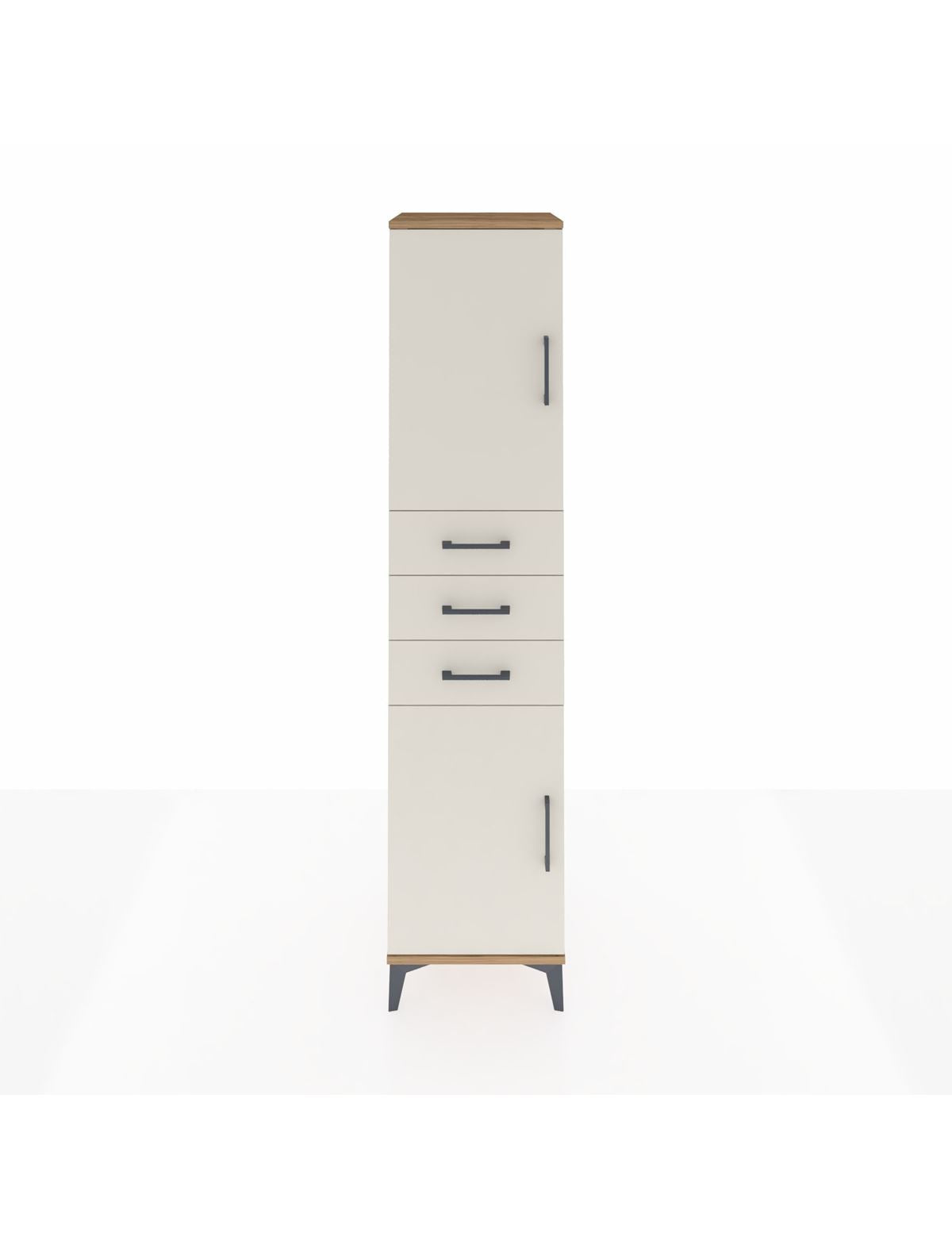 Hyperion Dolap 3 Raflı 3 Çekmeceli 2 Kapaklı 44x44x195 Çam-Aytaşı