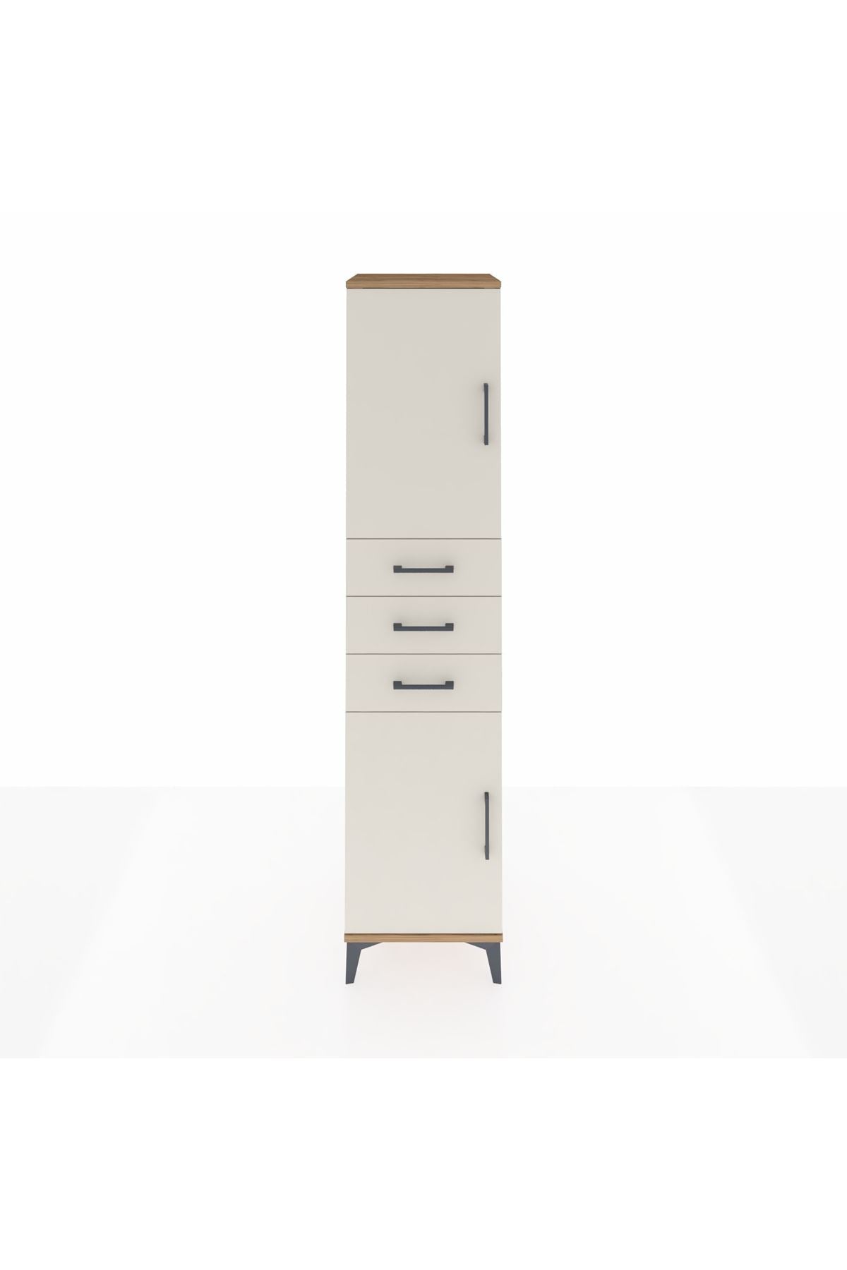 Hyperion Dolap 3 Raflı 3 Çekmeceli 2 Kapaklı 44x44x195 Çam-Aytaşı