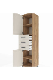 Hyperion Dolap 3 Raflı 3 Çekmeceli 2 Kapaklı 44x44x195 Çam-Aytaşı