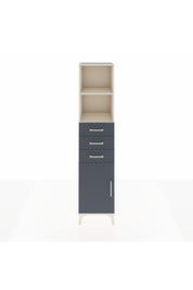 Hyperion Dolap 3 Raflı 3 Çekmeceli Tek Kapaklı 44x44x195 Aytaşı-Antrasit