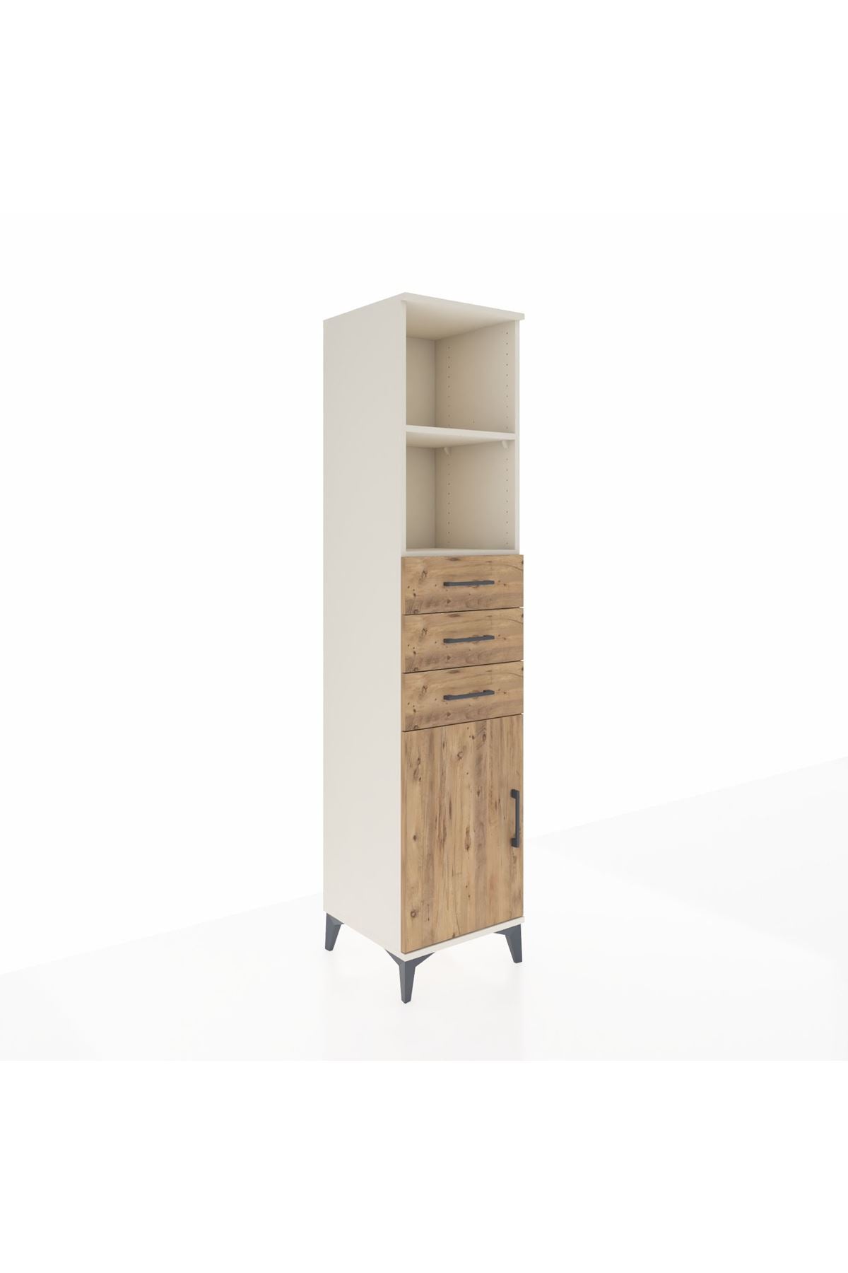 Hyperion Dolap 3 Raflı 3 Çekmeceli Tek Kapaklı 44x44x195 Aytaşı-Çam