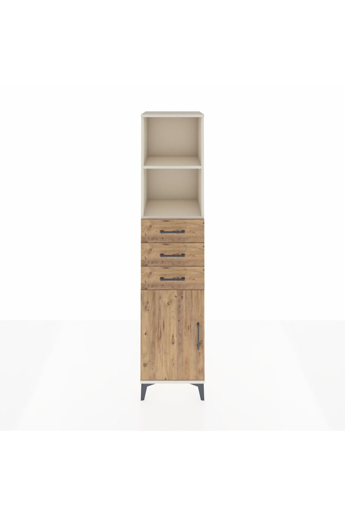 Hyperion Dolap 3 Raflı 3 Çekmeceli Tek Kapaklı 44x44x195 Aytaşı-Çam