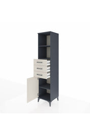 Hyperion Dolap 3 Raflı 3 Çekmeceli Tek Kapaklı 44x44x195 Antrasit-Aytaşı