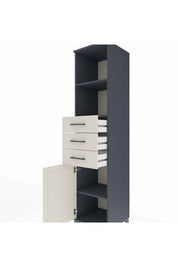 Hyperion Dolap 3 Raflı 3 Çekmeceli Tek Kapaklı 44x44x195 Antrasit-Aytaşı