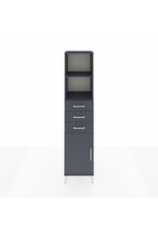 Hyperion Dolap 3 Raflı 3 Çekmeceli Tek Kapaklı 44x44x195 Antrasit-Antrasit