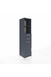 Hyperion Dolap 3 Raflı 3 Çekmeceli Tek Kapaklı 44x44x195 Antrasit-Antrasit
