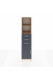 Hyperion Dolap 3 Raflı 3 Çekmeceli Tek Kapaklı 44x44x195 Çam-Antrasit
