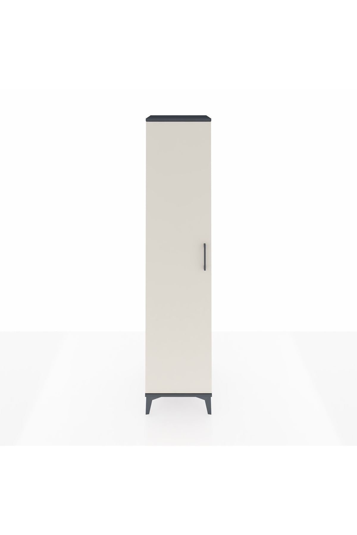 Hyperion Dolap 3 Raflı Tek Kapaklı Tek Askılı 44x44x195 Antrasit-Aytaşı