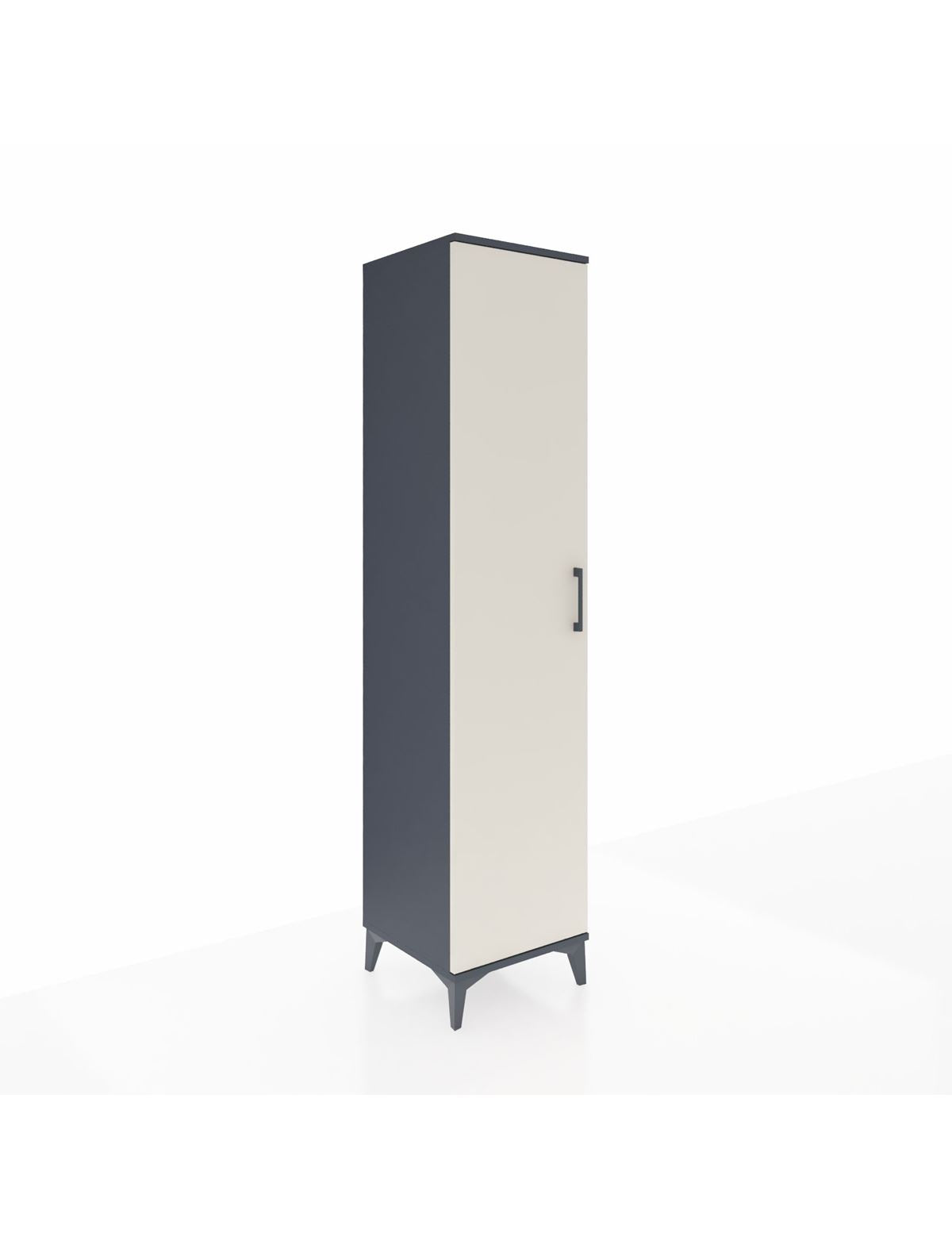 Hyperion Dolap 3 Raflı Tek Kapaklı Tek Askılı 44x44x195 Antrasit-Aytaşı