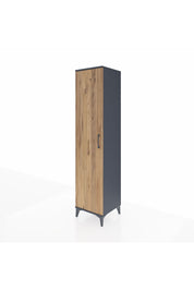 Hyperion Dolap 3 Raflı Tek Kapaklı Tek Askılı 44x44x195 Antrasit-Çam