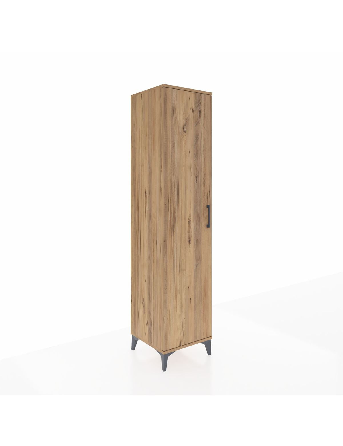 Hyperion Dolap 3 Raflı Tek Kapaklı Tek Askılı 44x44x195 Çam-Çam