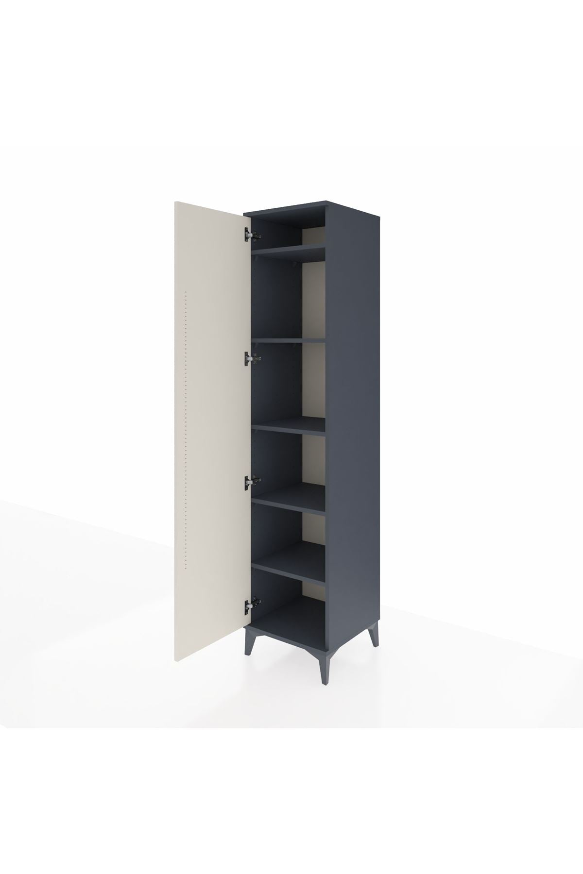 Hyperion Dolap 5 Raflı Tek Kapaklı 44x44x195 Antrasit-Aytaşı