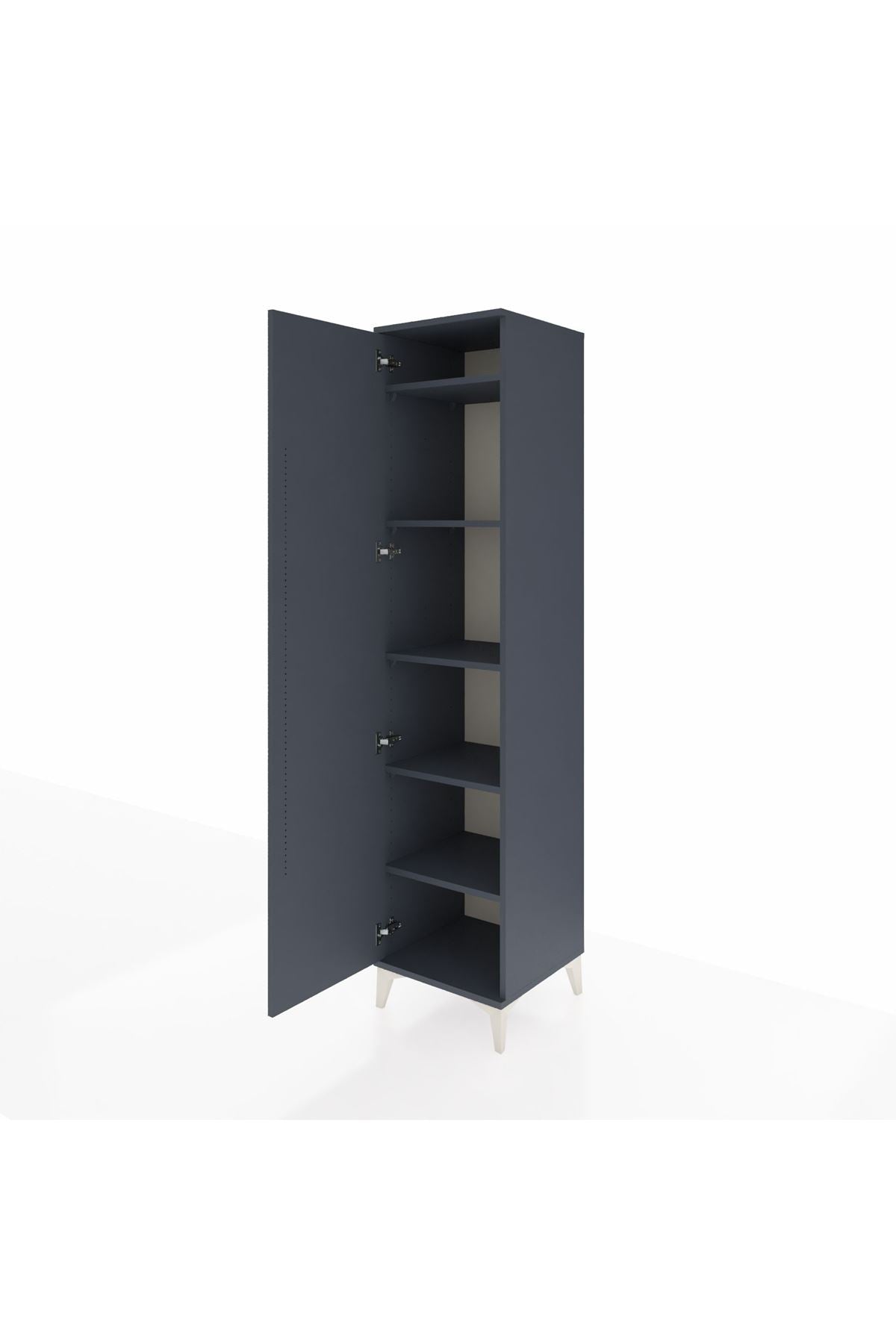 Hyperion Dolap 5 Raflı Tek Kapaklı 44x44x195 Antrasit-Antrasit