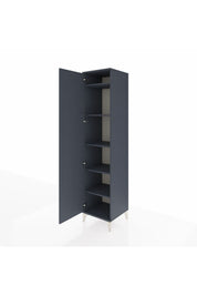 Hyperion Dolap 5 Raflı Tek Kapaklı 44x44x195 Antrasit-Antrasit