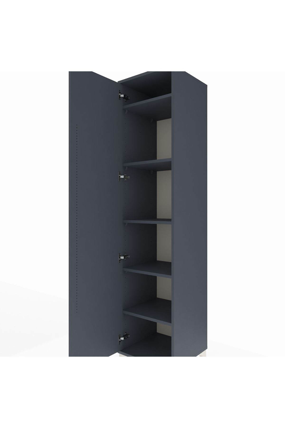 Hyperion Dolap 5 Raflı Tek Kapaklı 44x44x195 Antrasit-Antrasit